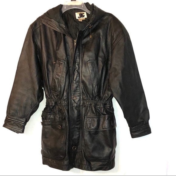 JLC Jackets & Blazers - JLC Long Black Thick Lined Leather Coat Women Sm